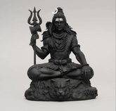 Mahayogi/Adiyogi Shiva Murti, Black, 3D Printed, Hindu Religious Statue of Adiyogi Shiva