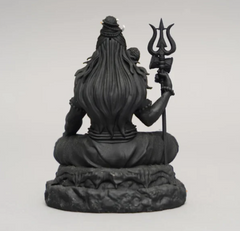 Mahayogi/Adiyogi Shiva Murti, Black, 3D Printed, Hindu Religious Statue of Adiyogi Shiva