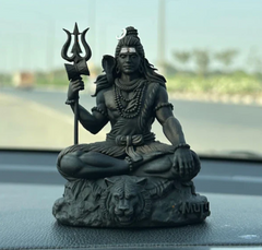 Mahayogi/Adiyogi Shiva Murti, Black, 3D Printed, Hindu Religious Statue of Adiyogi Shiva