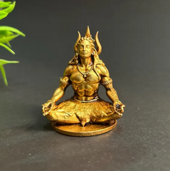 Mahayogi/Adiyogi Shiva Murti, Black, 3D Printed, Hindu Religious Statue of Adiyogi Shiva
